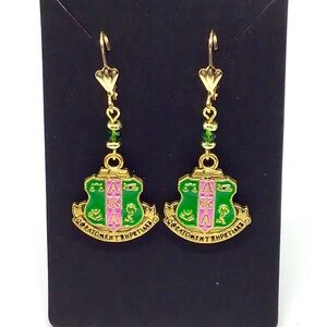 Alpha Kappa Alpha Gold Crest Earrings
